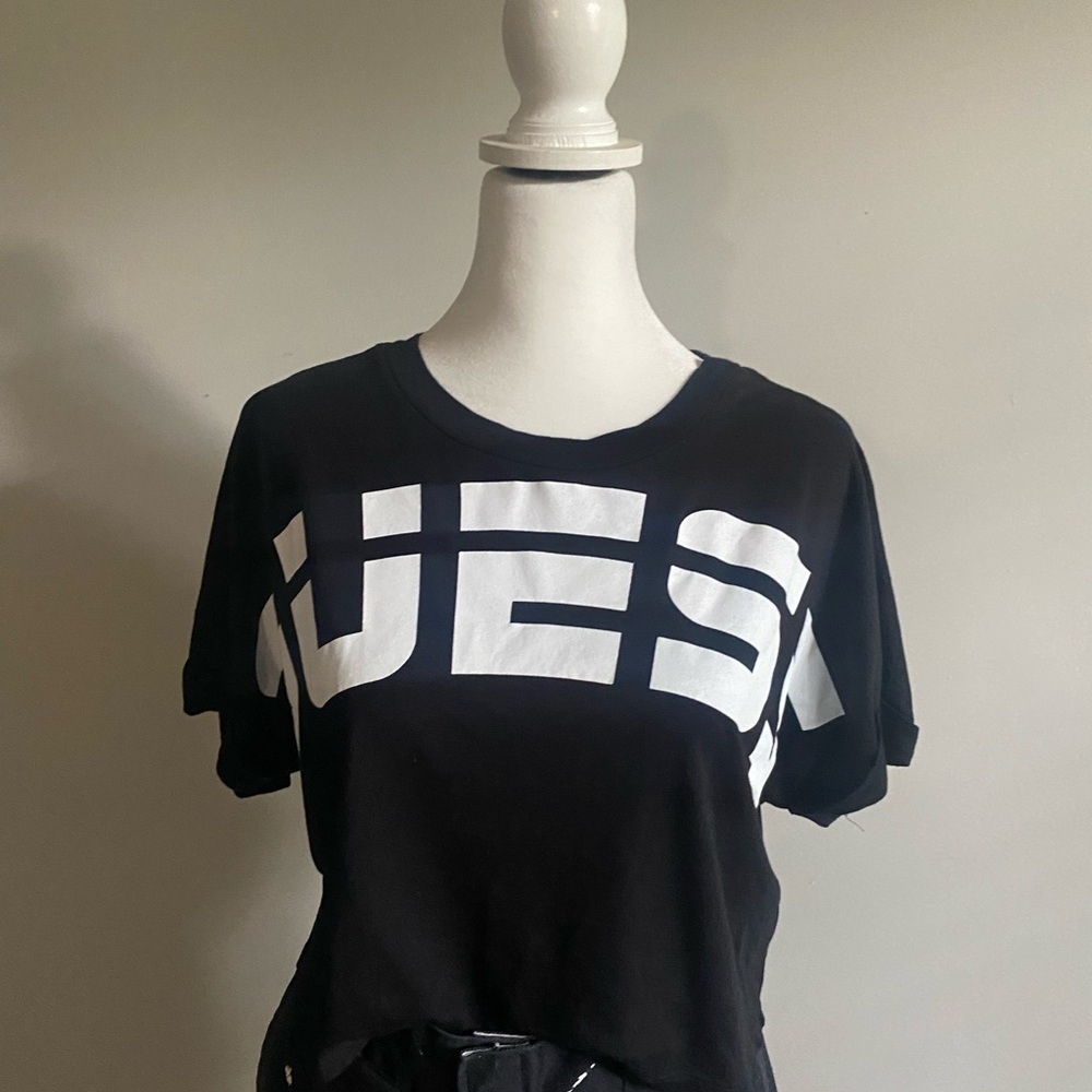 GUESS Black and White Logo Tee